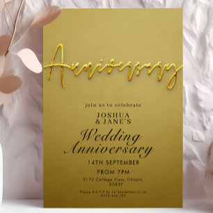 Gold Wedding Anniversary Invitation