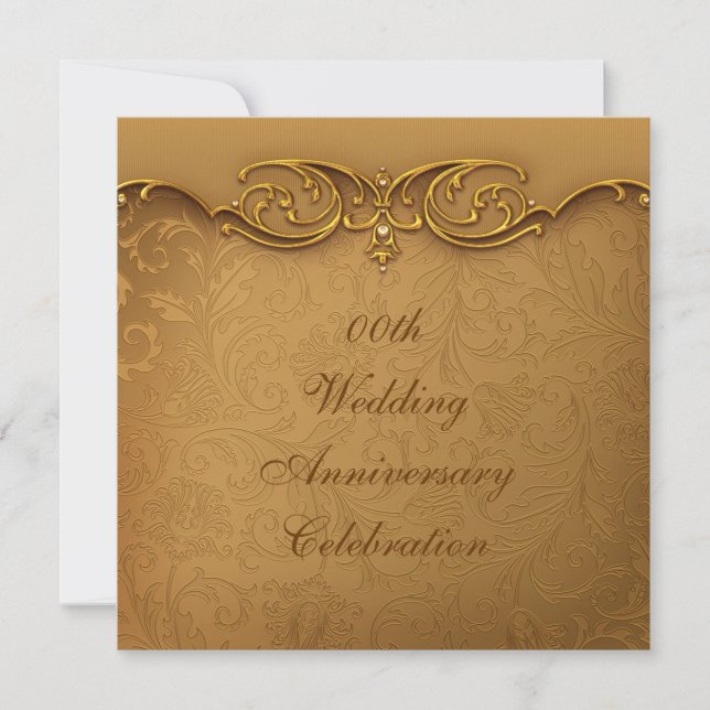 Gold Wedding Anniversary Party Invitation (Front)