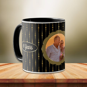 Gold Wedding Anniversary Photo Template Mug