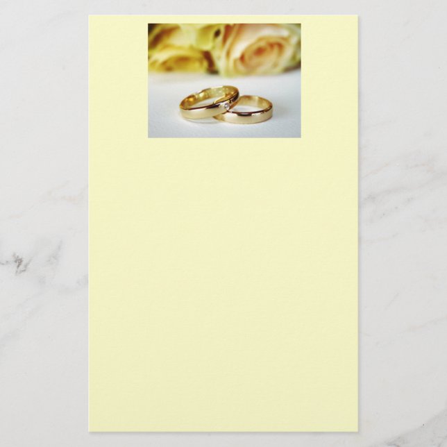 Gold Wedding Bands Stationery (Front)