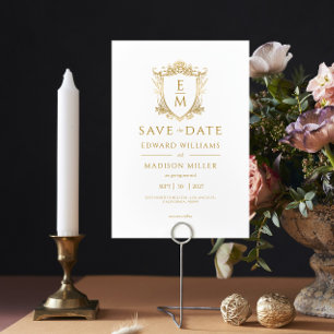 Gold Wedding Crest Custom Wedding Initials Invitation