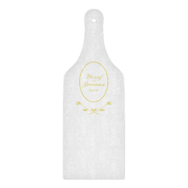 Gold Wedding Cutting Board (Front)
