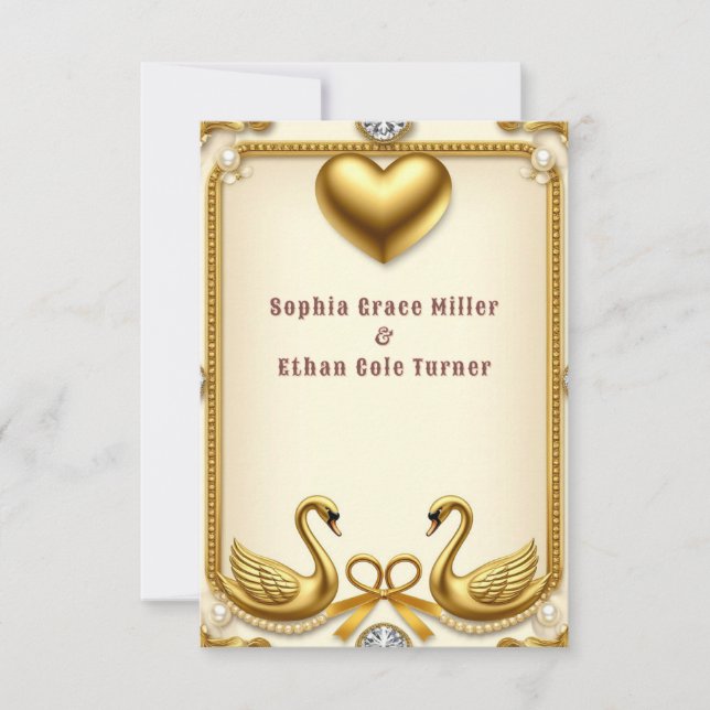 Gold Wedding Date Save The Moment Design 💍 (Front)