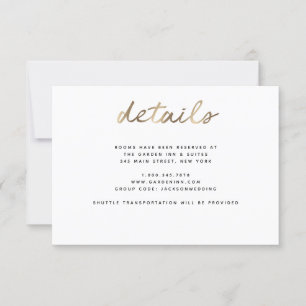 Gold Wedding Details Card
