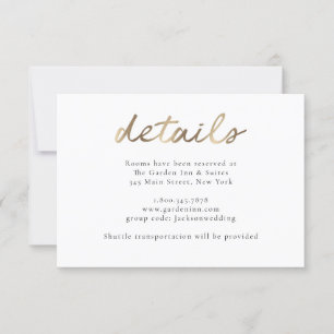 Gold Wedding Details Card