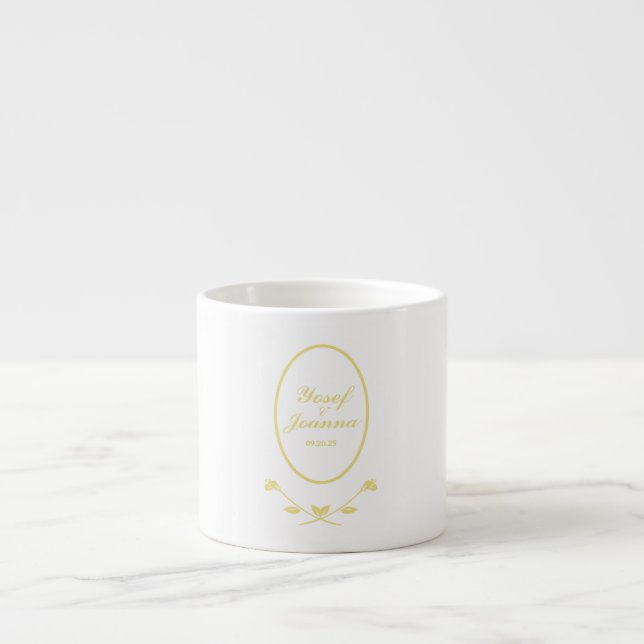 Gold Wedding Espresso Cup (Front)