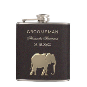 Gold Wedding Favour Hip Flask
