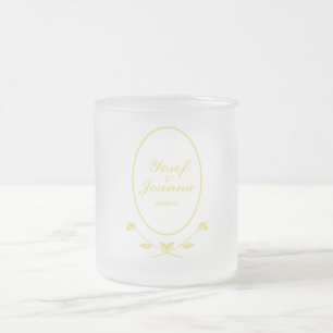 Gold Wedding Frosted Glass Coffee Mug