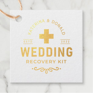 Gold Wedding Hangover Recovery Kit  Foil Favour Ta Favour Tags