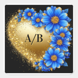 💖 Gold Wedding Heart Floral Bride For Gifts  Square Sticker