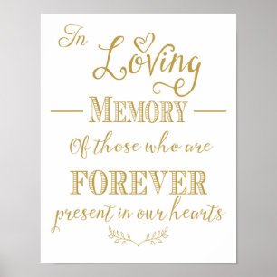 Gold wedding In Loving memory sign print