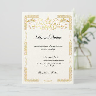 Gold Wedding Invitation