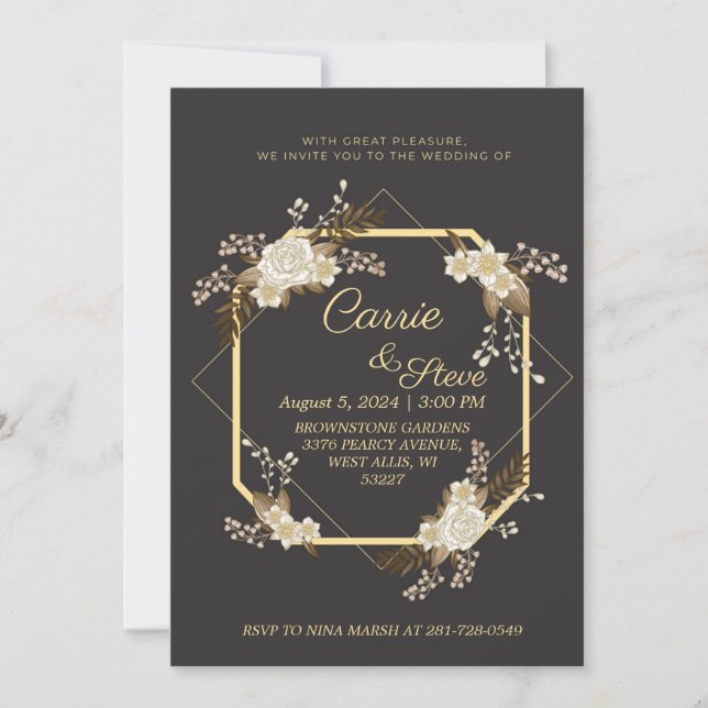 Gold Wedding Invitation Template (Front)