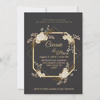 Gold Wedding Invitation Template