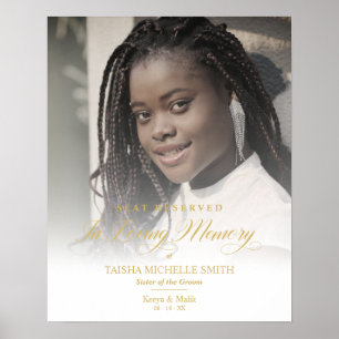 Gold Wedding Loving Memory Reserved Seat Loved One Poster