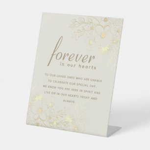 Gold Wedding Memorial Table Pedestal Sign