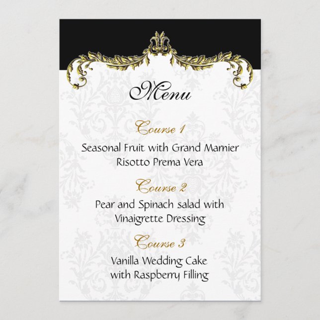 gold wedding menu (Front)