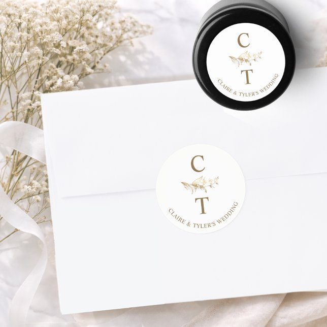 Gold Wedding Monogram Envelope Seal / Favour (Creator Uploaded)