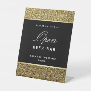 Gold Wedding Open Bar Sign