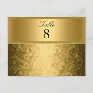 Gold Wedding Party table Numbers Postcard