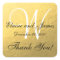 Gold Wedding Personalised Thank You Square Label