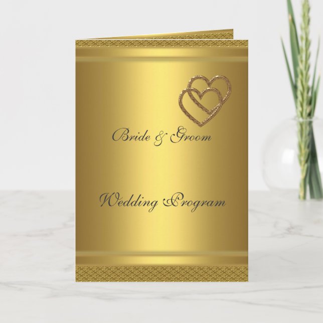 Gold  Wedding Program Programme (Front)