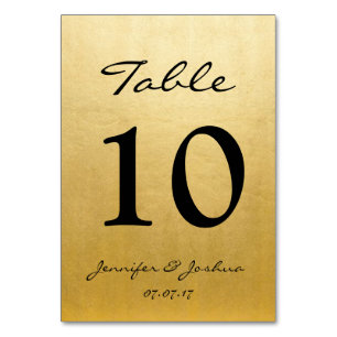 Gold Wedding Reception Table Number Cards Template