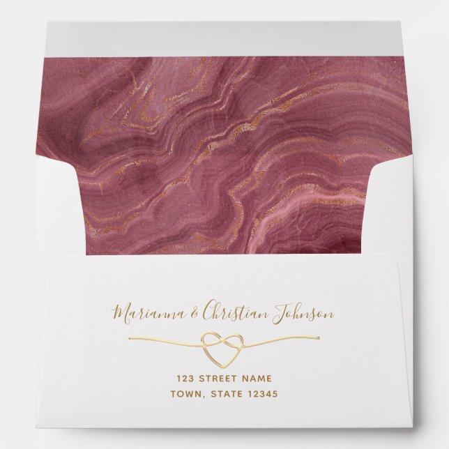 Gold Wedding Return Address 5x7 Envelope (Back (Bottom))