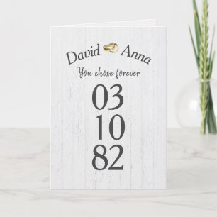 Gold Wedding Rings Anniversary Congratulations Card