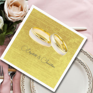 Gold Wedding Rings Custom Design Napkin