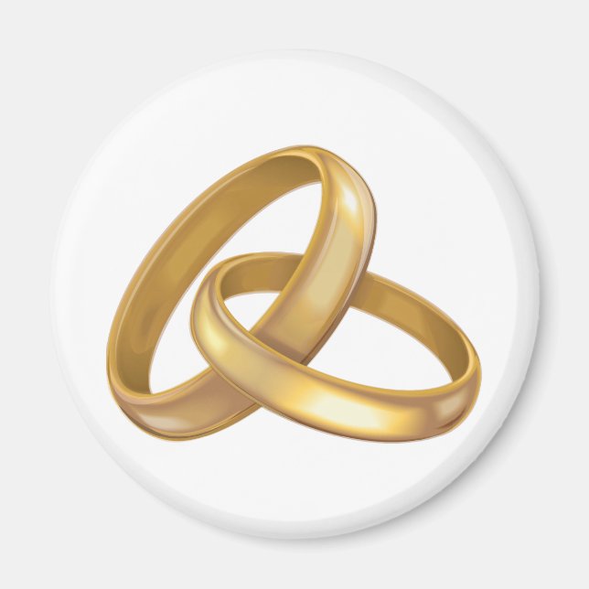 Gold Wedding Rings Intertwined Magnet (Front)