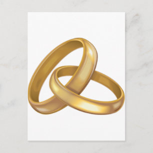 Gold Wedding Rings Intertwined Postcard