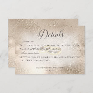 Gold Wedding Rings on Gold Wedding Details Enclosure Card