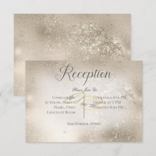 Gold Wedding Rings on Gold Wedding Reception  Enclosure Card
