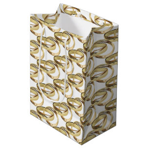 Gold Wedding Rings On White  Medium Gift Bag