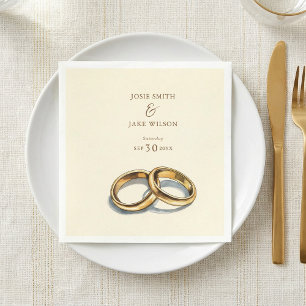 Gold wedding rings Paper Napkin