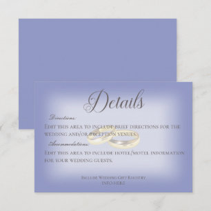 Gold Wedding Rings Periwinkle Wedding Details Enclosure Card