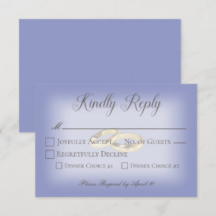 Gold Wedding Rings Periwinkle Wedding RSVP Card