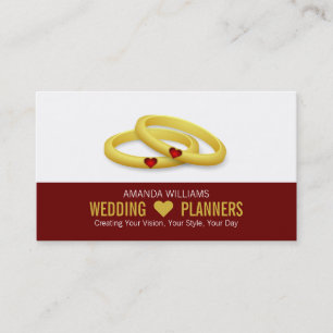 Gold Wedding Rings, Wedding Event Planner Business Card