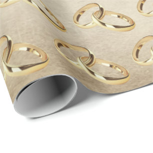 Gold Wedding Rings Wrapping Paper