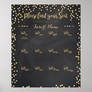 Gold Wedding Seating Chart