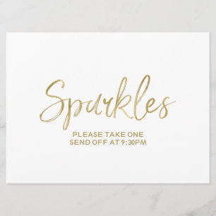 Gold Wedding "Sparkles" Send Off Sign Invitation