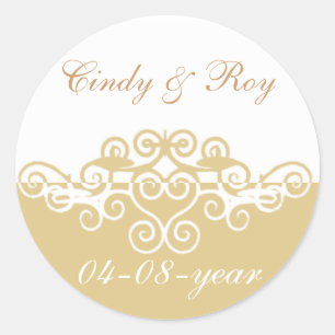 gold wedding stickers
