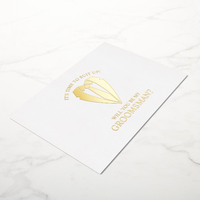 Gold Wedding Suit Personalised Groomsman Proposal (Rotated)
