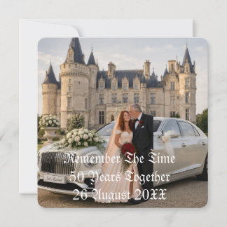 Gold Wedding Surprise Party Photo Invitatation