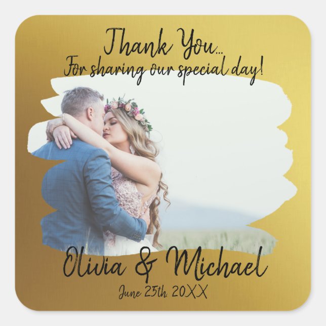 Gold Wedding Thank You Labels (Front)