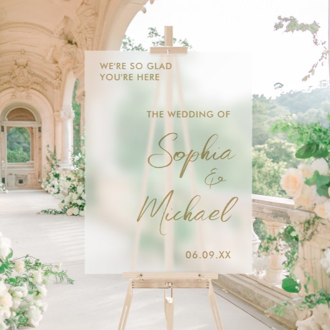 Gold Wedding Welcome Frosted Acrylic Sign (Creator Uploaded)