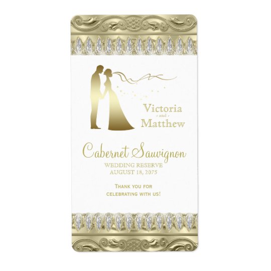Gold Wedding Wine Labels