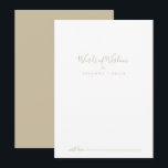 Gold Wedding Words of Wisdom Advice Card<br><div class="desc">This gold wedding words of wisdom advice card is perfect for a modern wedding. The simple and elegant design features classic and fancy script typography in gold. These cards are perfect for a wedding, bridal shower, baby shower, graduation party & more. Personalise the cards with the names of the bride...</div>