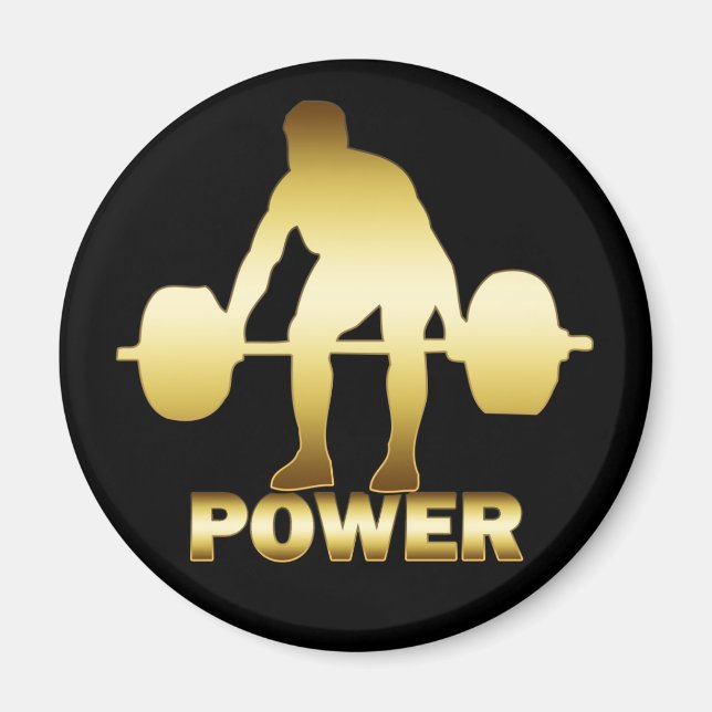 GOLD WEIGHTLIFTER MAGNET (Front)